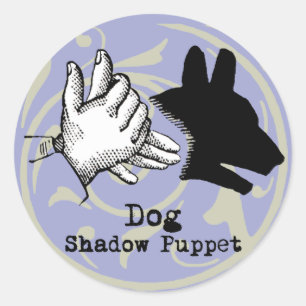 犬の手の操り人形シャドウゲームヴィンテージ ラウンドシール