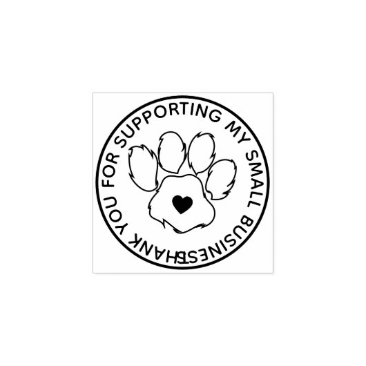 犬の手の真ん中のハート ラバースタンプ (インプリント)