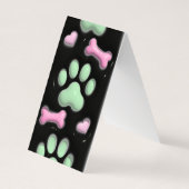 犬の手はペットの折り畳みブックマーカーを印刷 名刺 (裏面)