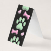 犬の手はペットの折り畳みブックマーカーを印刷 名刺 (正面)