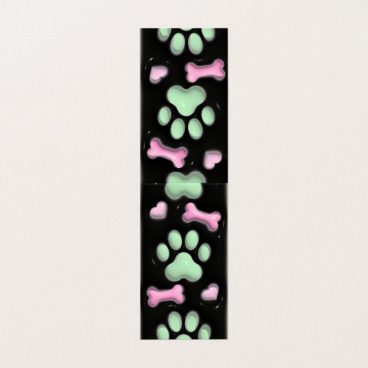 犬の手はペットの折り畳みブックマーカーを印刷 名刺 (外部フラット)