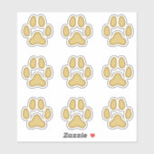 犬の手はTan Animal Tracksスタンプを印刷 シール (シート)