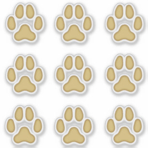 犬の手はTan Animal Tracksスタンプを印刷 シール