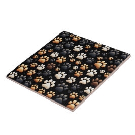 犬の手を印刷した新しい形状 タイル