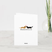 犬の手プリントハートバレンタインデーのラブカード シーズンカード (裏面)