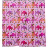 犬の手入れが行き届き、夕暮れ時に元気を出す シャワーカーテン (正面)