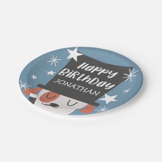 犬の手品師魔法ショーの誕生会 ペーパープレート (アングル)