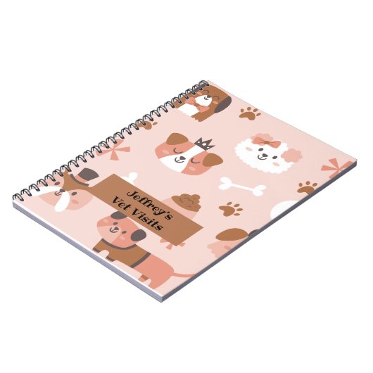 犬の手帳パーソナライズされたまたは獣医への訪問 ノートブック (左側)
