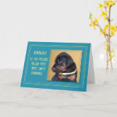 犬の手術で治って元気になる カード (黄色い花)