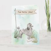 犬の手術感じ後の灰色のプードルの方が良い カード (正面)