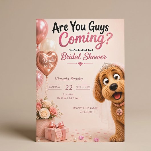 犬の招待状 結婚式前夜の女子会 招待状