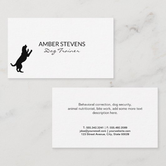 犬の接写 |犬のトレーニング |犬のアイコン 名刺 (正面/裏面)