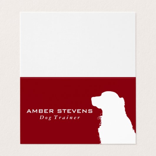 犬の接写 | 犬の訓練（赤） 名刺 (外部フラット)