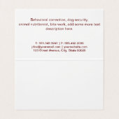 犬の接写 | 犬の訓練（赤） 名刺 (内部フラット)