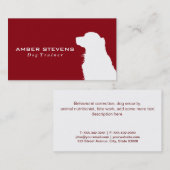 犬の接写 | 犬の訓練（赤） 名刺 (正面/裏面)