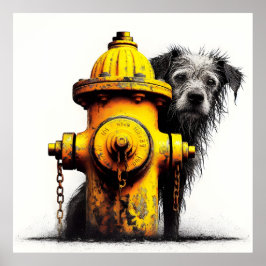 犬の控えめフェイクなキャンバス印刷 ポスター