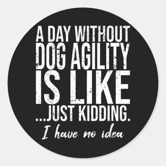 犬の敏捷性おもしろいスポーツギフト ラウンドシール (正面)