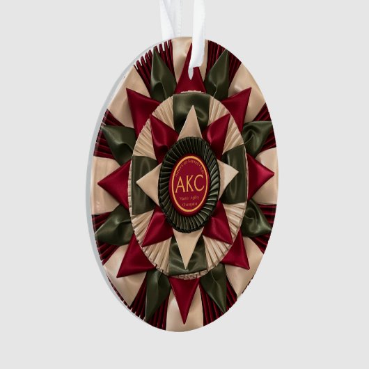 犬の敏捷性カスタムMACHリボンアクリルクリスマス オーナメント (正面)