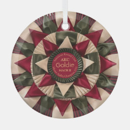 犬の敏捷性カスタムMACHリボンクリスマス ガラスオーナメント