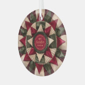 犬の敏捷性カスタムMACHリボンクリスマス ガラスオーナメント (正面左)