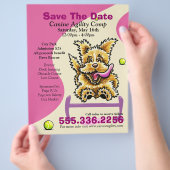 犬の敏捷性コンペティションベネフィットイベントアドパープル チラシ (手)