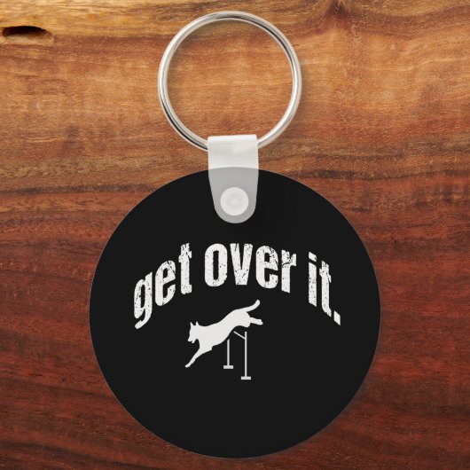 犬の敏捷性ジャンプ、それを乗り越えるキーチェーンギフト キーホルダー (正面)