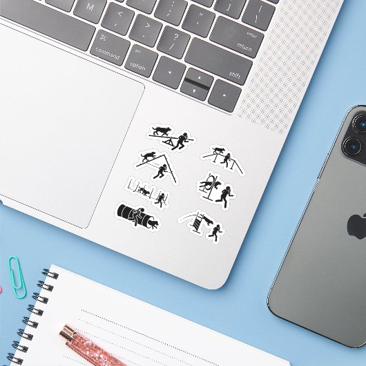 犬の敏捷性ステッカー シール (ノートパソコンとiPhone)