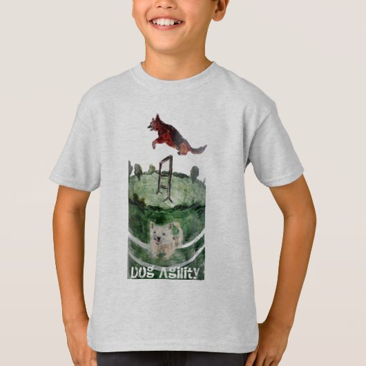 犬の敏捷性絵画の Tシャツ (正面)