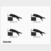 犬の敏捷性 長方形シール (シート)