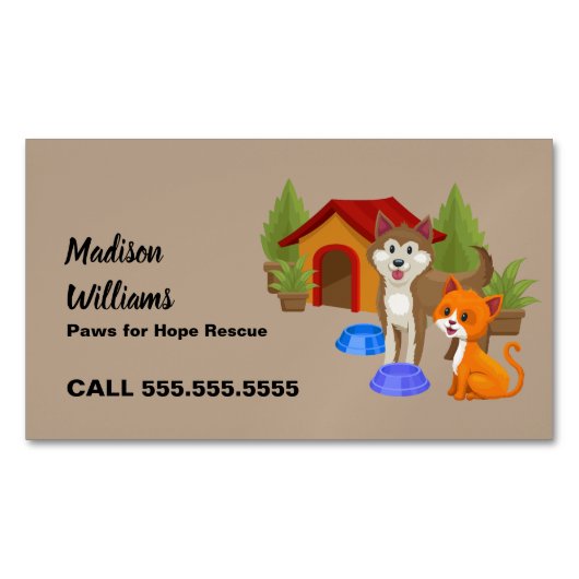 犬の救出 マグネット名刺 (正面)