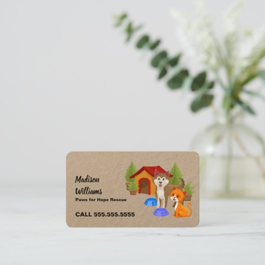 犬の救出 名刺 (スタンド正面)