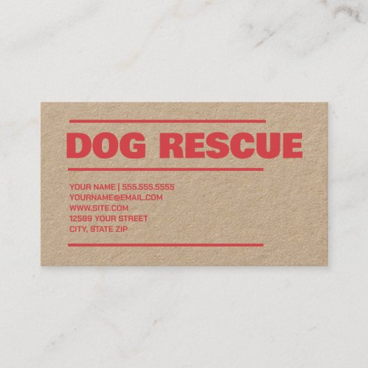 犬の救出 名刺 (正面)
