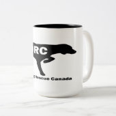 犬の救助のマグを指すこと ツートーンマグカップ (正面右)