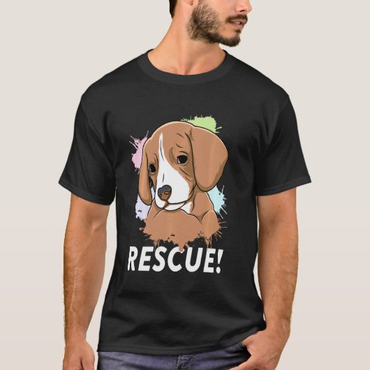 犬の救助を採用する犬シェルターを採用しないショップ Tシャツ (正面)