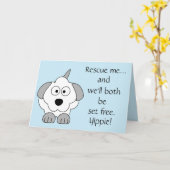 犬の救助グリーティングカード カード (黄色い花)