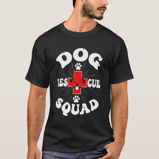 犬の救助分隊おもしろい動物福祉救助ペット Tシャツ (正面)