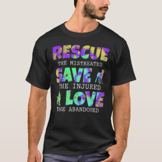 犬の救助動物の救助の愛救 Tシャツ