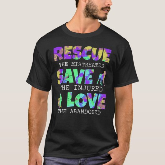 犬の救助動物の救助の愛救 Tシャツ (正面)