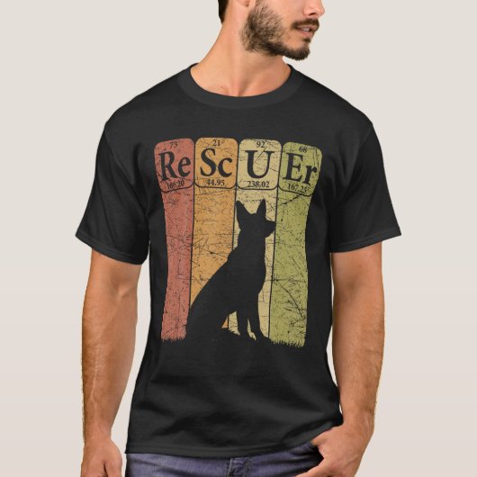 犬の救助定期的なテーブル要素ドッグレスキューRet Tシャツ (正面)