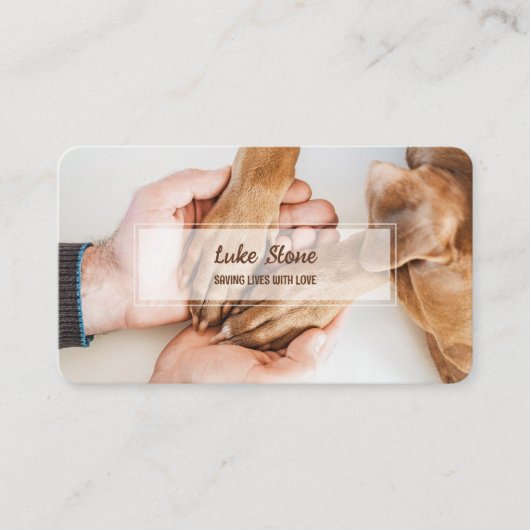 犬の救助用ペット 名刺 (正面)