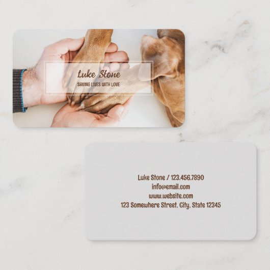 犬の救助用ペット 名刺 (正面/裏面)