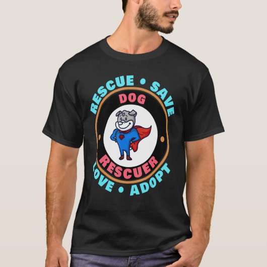 犬の救動物の救助者を愛の救助に Tシャツ (正面)