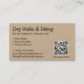 犬の散歩と座り | QRコード名刺 名刺 (正面)