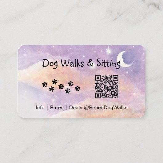 犬の散歩と座り | QRコード名刺 名刺 (裏面)