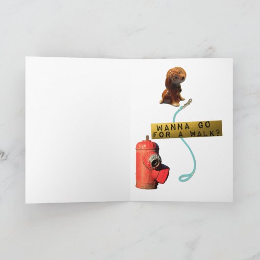 犬の散歩の友情 カード (内部)