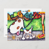 犬の散歩を見つける ポストカード (正面/裏面)