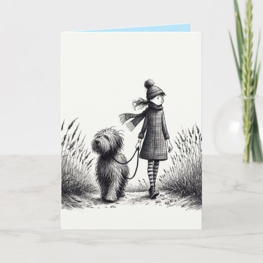 犬の散歩カード カード (正面)