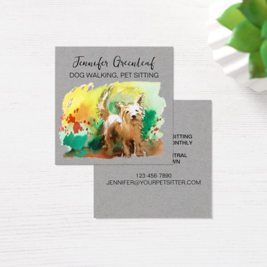 犬の散歩ビジネスカード (デスク)