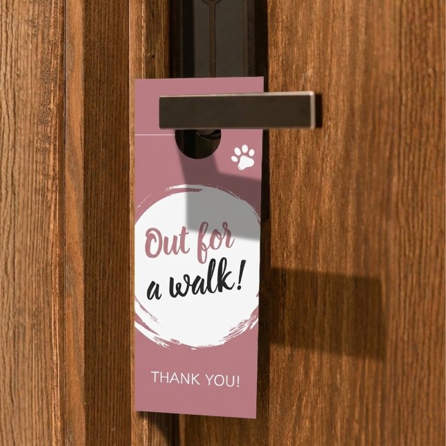 犬の散歩ペットケアビジネス  ドアノブサイン (Dog Walking Pet Care Business Door Hanger)