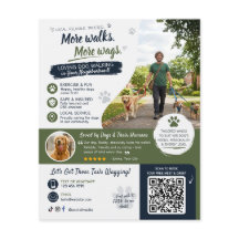 犬の散歩ペットシッターのビジネス フライヤー QRコード